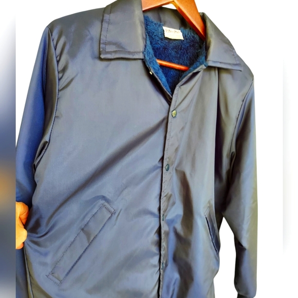 Vintage Birdie Faux Fur Lined Coaches Snap Button Jacket USA - Picture 3 of 7